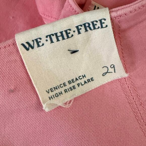 New Free People Venice Beach High Rise Flare Women's 29 Peony Pink (Read Note) - Picture 5 of 11